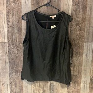 Faux black leather sleeveless top